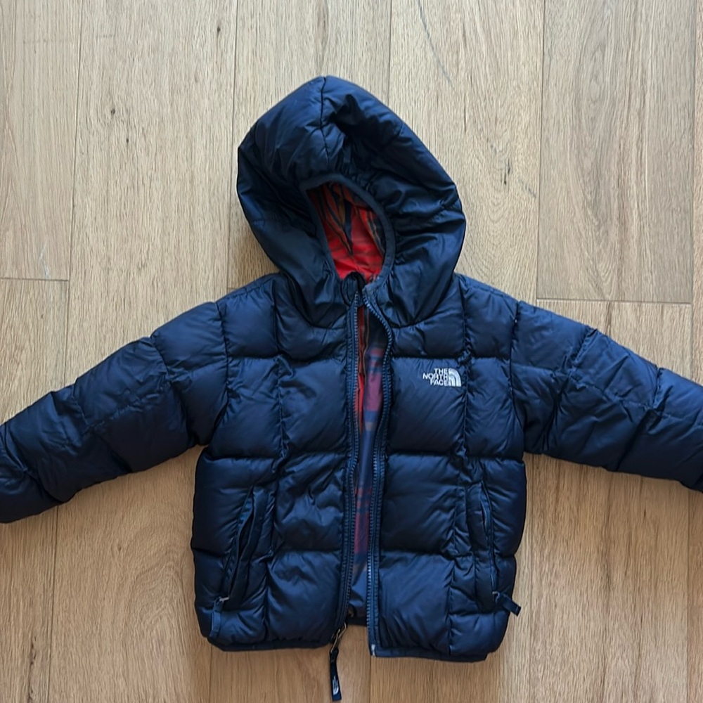 Blue reversible North face jacket